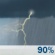 Monday: Showers and thunderstorms. Cloudy. High near 82, with temperatures falling to around 80 in the afternoon. South wind around 7 mph. Chance of precipitation is 90%. New rainfall amounts between three quarters and one inch possible. Monday: Showers And Thunderstorms
